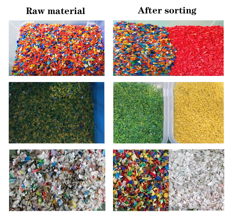 HDPE шелушится большая емкость сортируя машины цвета зерен пластиковая