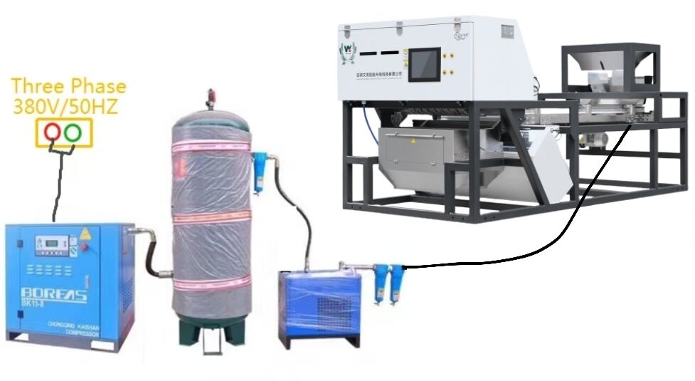 Интеллектуальная сортировочная машина Wenyao Heavy Duty для сортировки по цвету с RGB CCD камерой для перца чили и чеснока, производительность 1000-1500 кг/ч, дистанционное управление по Wi-Fi